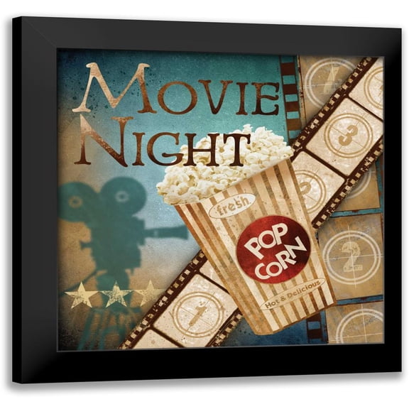 Knutsen, Conrad 12x12 Black Modern Framed Museum Art Print Titled - Movie Night