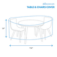 thumbnail image 3 of Patio Extra Extra Large Waterproof Round Oval Table & Chair Cover - Outdoor Patio Table Chair Combo Washable - Heavy Duty Furniture 136 Inch Combo Cover, 3 of 5