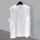 thumbnail image 4 of pstuiky Camiseta sin mangas para hombre, Camiseta deportiva informal de cuello redondo sin mangas de doble capa para hombre Chaleco de hombre m, 4 of 5