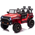 thumbnail image 3 of 4x4 24 Volt Kids Ride on Truck Car with Remote Control & 2 Seater, 4x200W Motors, 9AH Battery Powered Electric Toys, Spring Suspension, 3 Speeds, Wheels, LED Lights, Bluetooth MP3 Music, Red, 3 of 10