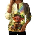 thumbnail image 2 of St. Patrick's Day Sweatshirt for Women Leprechaun Gold Pot Graphic Quarter Zip Pullover Long Sleeve Novelty Holiday Festive Casual Clothes, 2 of 5