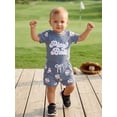 thumbnail image 5 of Baby Summer Outfits Casual Baseball/Golf Themed Crew Neck Short Sleeve Romper and Shorts 2 Pcs Set, 5 of 10