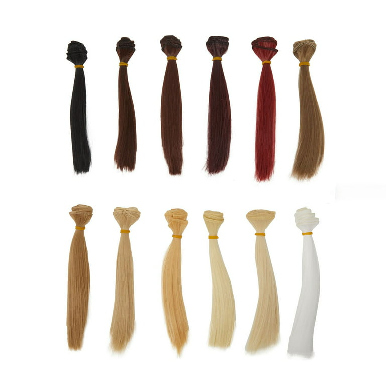  VILLCASE 6pcs Doll Wig Doll Hair Tool Doll Hair Wefts Craft  Wool Hair Wig for Dolls Doll Hair Wig Crafts for Kids Synthetic Straight Dolls  Hair High Temperature Wire Supplies Delicate