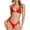 Red, variant on Lingerie for Women Wet Shiny Two Piece Bikini Set Swimsuit Triangle Thong Bathing Suit Red M