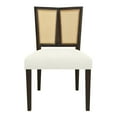 thumbnail image 5 of OUFAN Rattan Dining Chair Without Arms, Boho Chairs with Upholstered, Kitchen Chairs with Vintage Rattan Backrest, Side Chair for Dining Room, White, 5 of 9