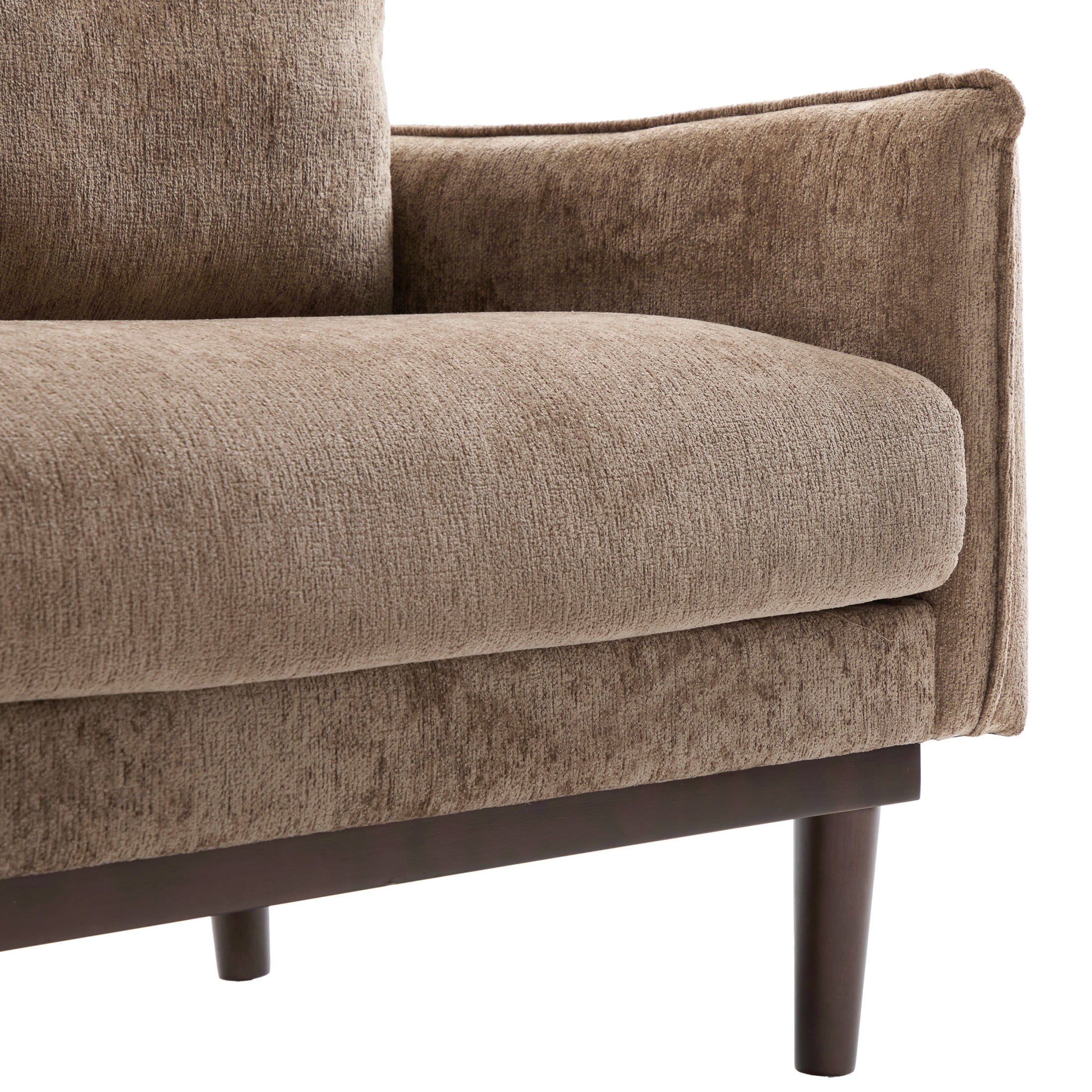 Christopher Knight Home Modern 75.75" Loveseat Sofa, Chenille Couch with Cushion and Wooden Legs, Brown