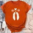 thumbnail image 4 of Dadaria T-Shirt pour Femmes Chemise Orange Manches Courtes Col Rond Été Chandail Blouses L, 4 of 5