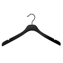 Nahanco Slimline 17" Jacket Hanger - Low Gloss Black With Black Hook