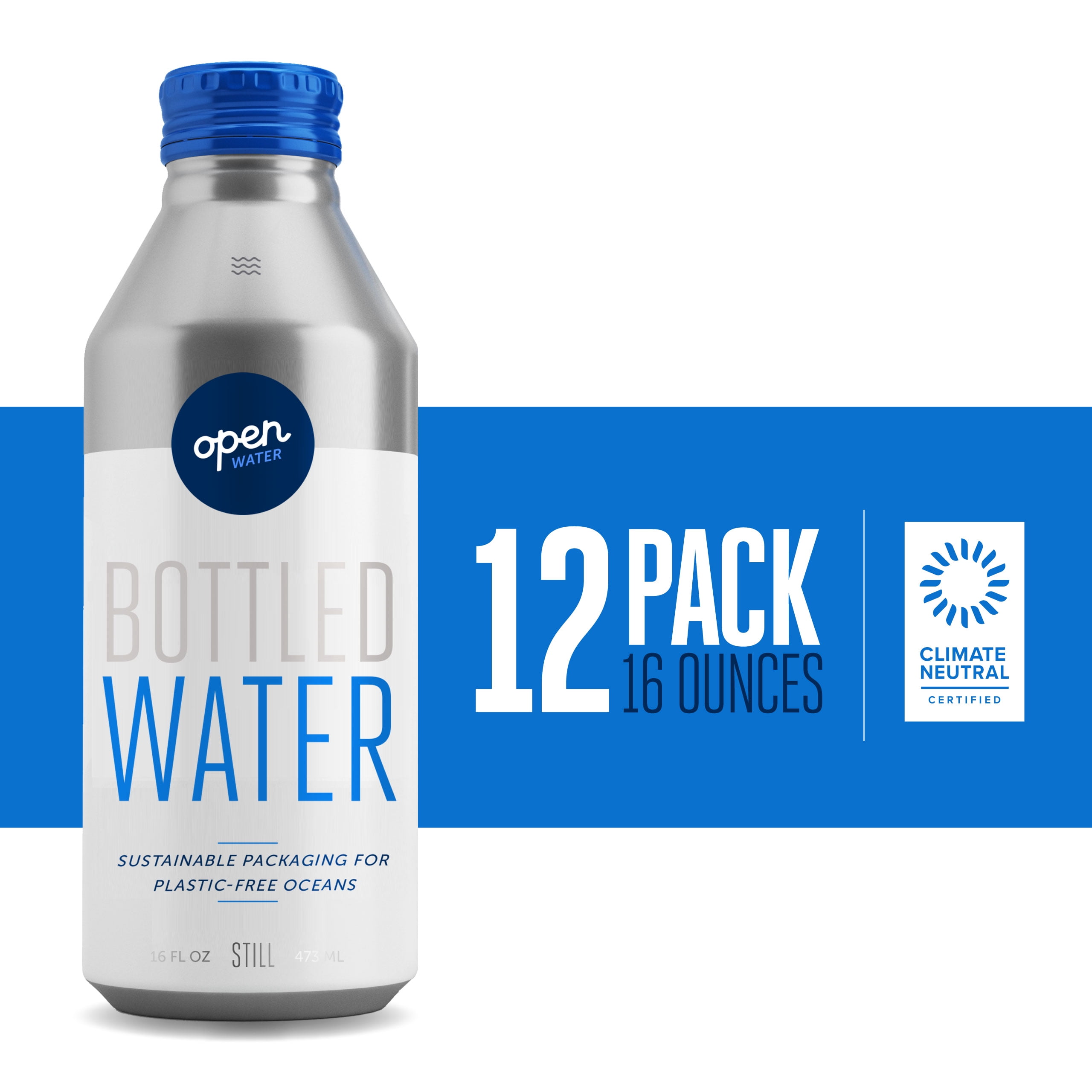 Open Water | Still Bottled Water with Electrolytes in 16-oz Aluminum ...