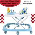 thumbnail image 3 of Andadera para Bebé Juguetes León Musical Altura Ajustable Ruedas de Goma Apta desde 6 meses y hasta 12 kg - Azul, 3 of 6