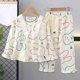 thumbnail image 3 of Odeerbi 1-13 Años Niños Niñas Pijama de Algodón de Verano Conjuntos Pantalones Camisa de Manga Larga Con Solapa de Muesca Estampado de Cuadros Suaves Ropa de Dormir Conjunto de Pijama, 3 of 3