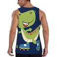 thumbnail image 3 of Fotbe Dino Playing Roller Skate Pattern Men's Quick Dry Workout Tank Top Gym Muscle Tee Fitness Bodybuilding Sleeveless T Shirt Breathable Workout Shirt-XX-Large, 3 of 9