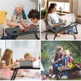 thumbnail image 6 of Foldable Laptop Lap Desk with 4 USB Ports Storage Drawer and Cup Holder Portable Bed Tray Table Stand for Couch Floor Fits 17 Inch Laptop Black, 6 of 8
