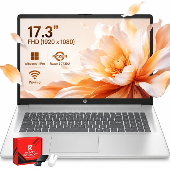 HP 17.3" Business Laptop AMD Ryzen 5 7430U, 20GB RAM, 512GB SSD, Windows 11 Pro, FHD IPS Display, Copilot AI