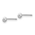 thumbnail image 2 of 14 Carats Or Blanc 3mm Cercle Boucles d'Oreilles Boule Bouton, 2 of 8