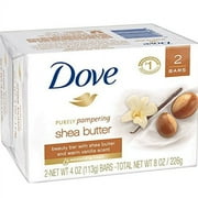 Dove Purely Pampering Shea Butter Beauty Bar 4 oz Ea, 2 Count, 3 Pack