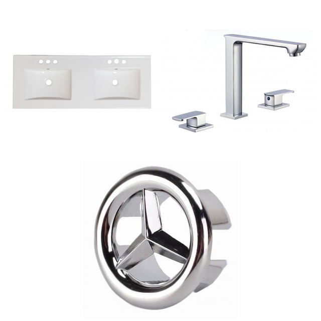 American Imaginations 48-in. W 3H8-in. Ceramic Top Set In White Color AI-24519