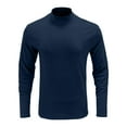 thumbnail image 2 of Dresfit Big and Tall Shirts Men Thermal Mock Neck Shirt 2025 Knit Turtle Neck Muscle Tshirts Fall Button Loose Fit Long Sleeve Fashion Royal Blue L, 2 of 4