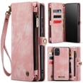thumbnail image 3 of Case for Samsung Galaxy A71 4g Strong Magnetic Wallet Cover Trifold with Tpu Pc Handmade Leather Zipper Detachable Card Holder, 3 of 5