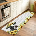 thumbnail image 3 of Runner Rugs 2x6 Ft, Farmhouse Cow Non Slip Area Rugs for Kitchen Bedroom Entryway, Pastoral Sunflower Botanical Gray Plaid Washable Carpet Runner Rug Floor Mats for Bedroom Home Decor, 3 of 9