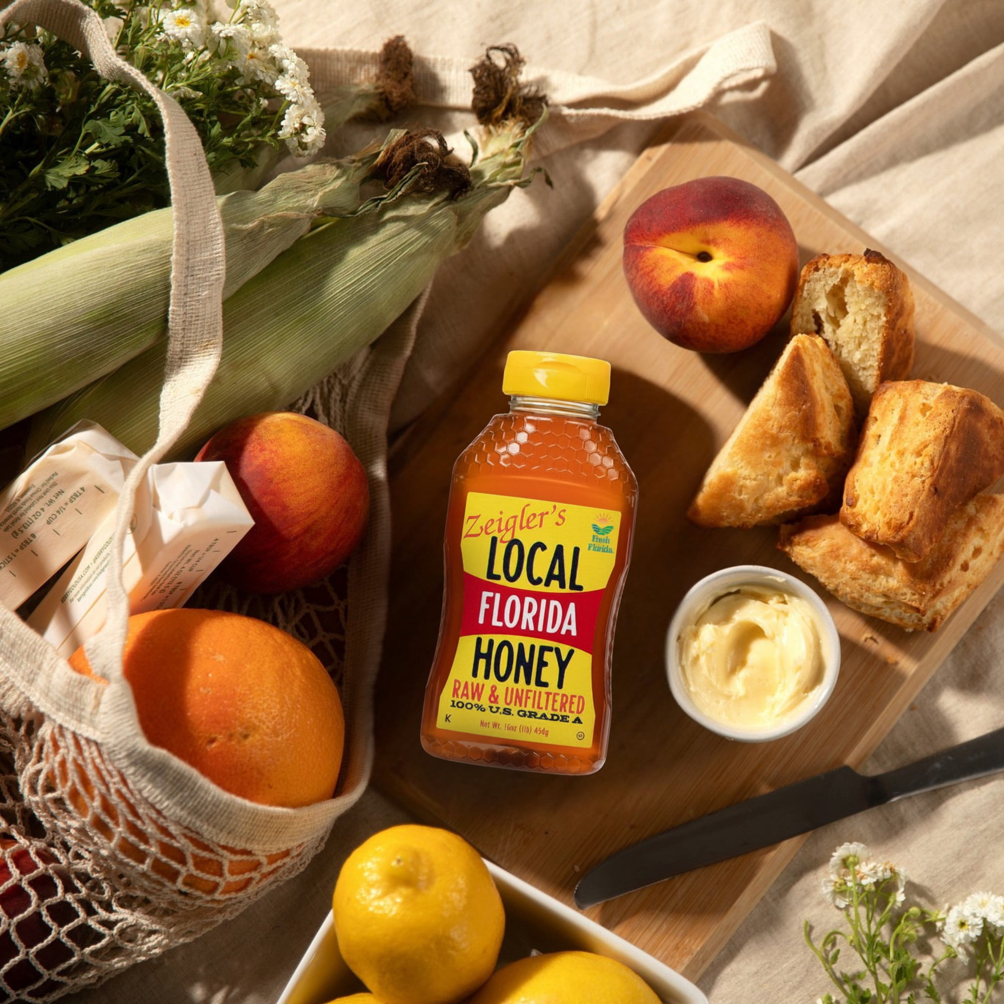 Zeigler's Florida Honey 16oz Local, Raw, Unfiltered, Squeeze Bottle