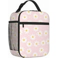 thumbnail image 2 of Pink Daisy Flower Insulated Lunch Bag Kids Lunch Box for Girls Boys Bento Lunch Box Cooler Bag with Front Pocket Cute Lunch Tote Bag Lunchbox for Work Office School Picnic, 2 of 6
