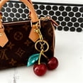 thumbnail image 2 of Soda Candy Cherry Bag Charm Purse Cute Keychains for Women Car Keyrings Leather Handbags Made of Metal Hardware and Glittering Resin, 2 of 6