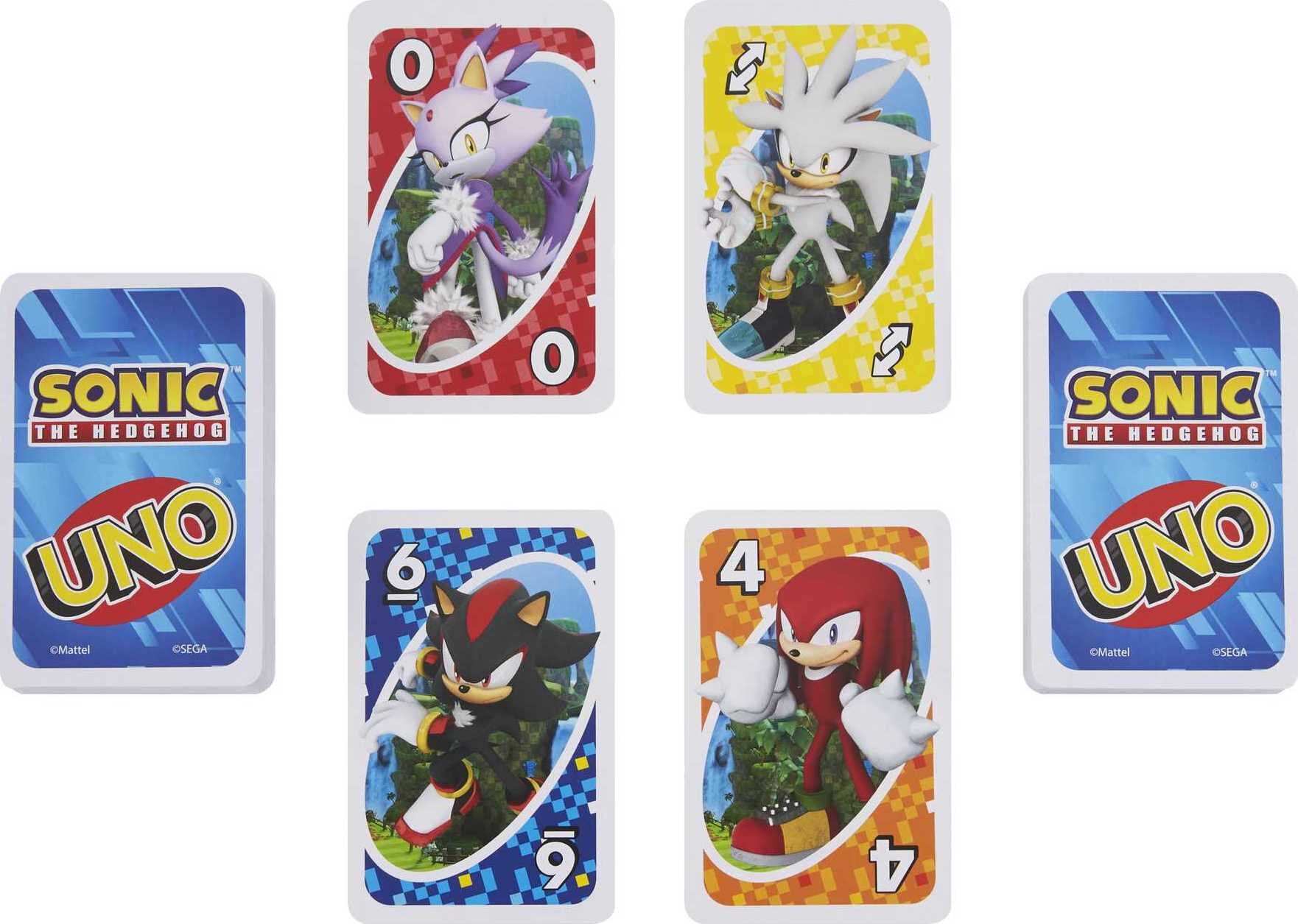 UNO Sonic the Hedgehog Card Game for Kids & Family, 2-10 Players, Ages 7 Years & Older