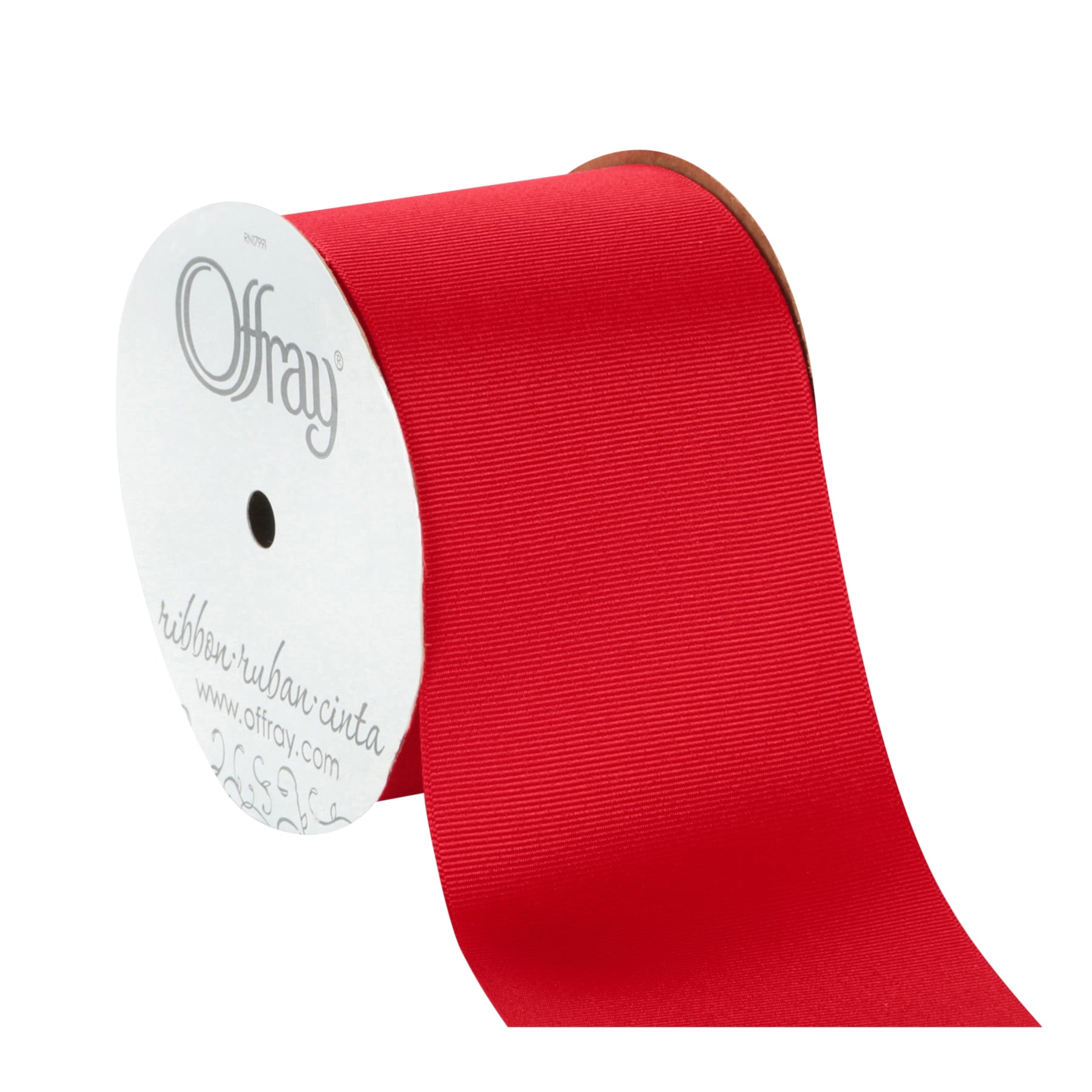Offray Ribbon, Red 3 inch Grosgrain Polyester Ribbon, 9 feet