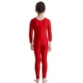 thumbnail image 3 of zdhoor Combinaison de Gymnastique une Pièce à Manches Longues pour Filles, Rouge TG, 3 of 7