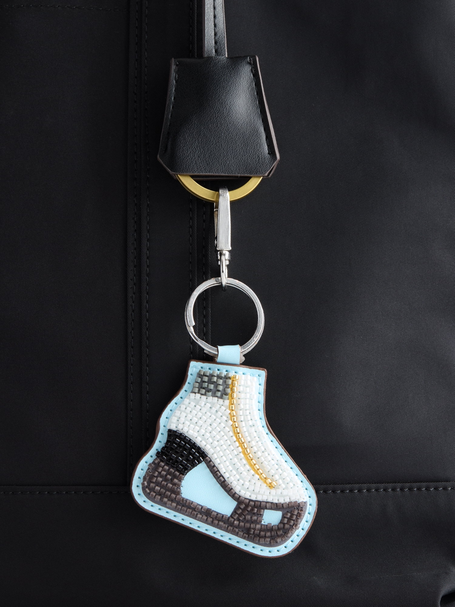 Free Assembly Women's Beaded Ice Skate Bag Charm, Blue