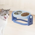 thumbnail image 4 of Comedero para gatos y perros con elevación y inclinación, apto para bigotes, tres alturas Azul, 4 of 6