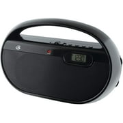 GPX, Inc. R602B Portable AM/FM Radio with Digital Clock and Line Input Black