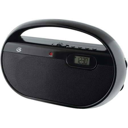 GPX Portable AM/FM Clock Radio R602B - Digital Display, Line Input - Black