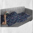 thumbnail image 5 of Botany Soft Flannel Fleece Throw Blanket, Exotic Forest Flower Mushroom Leaf Pine Nuts Oak Bluebell Berry, Cozy Plush for Indoor and Outdoor Use, 50" x 70", Jade Green Night Blue, by Ambesonne, 5 of 5