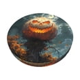 thumbnail image 2 of Round Bar Stool Seat Covers, Halloween Pumpkin Monster Elastic Round Chair Cover Stool Seat Slipcover Bar Stool Cushions Round Pad for 12-14 inch, 2 of 7