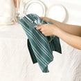thumbnail image 4 of Unique Bargains Striped Kitchen Towels Soft Cotton Dish Towels for Kitchen 26 x 18 Inch Green 2pk, 4 of 7