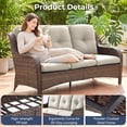 thumbnail image 6 of Giantfurnni 4 Piece Patio Wicker Furniture Set, Outdoor Swivel Rocker Chairs, All Weather Outdoor Patio Couch with Fire Pit Table for Deck Porch, 6 of 15