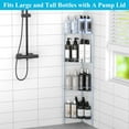 thumbnail image 4 of Floor Standing Corner Shower Caddy Organizer Shelf with Hooks, Bathroom Shelves Stand Rack, 4 of 7