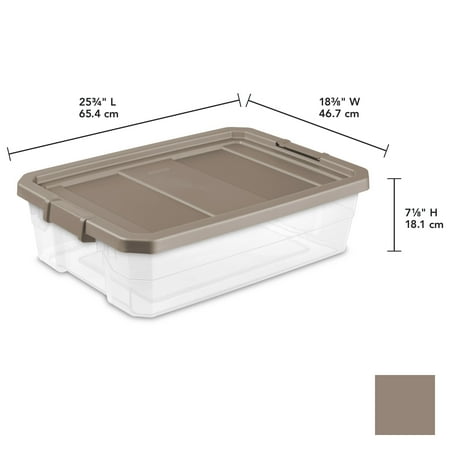 sterilite taupe storage stacker box containers plastic qt splash stackable basement organizer garage modular walmart