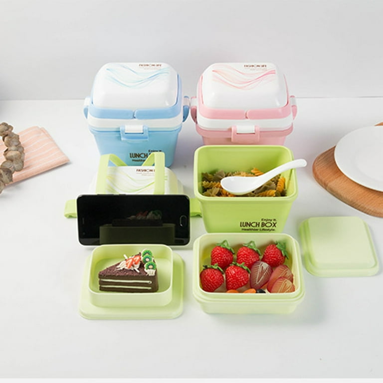 Cute Student Lunch Box Anti Drop Lunch Organizer Rectangular Comfortable  Handle Kids Lunch Box