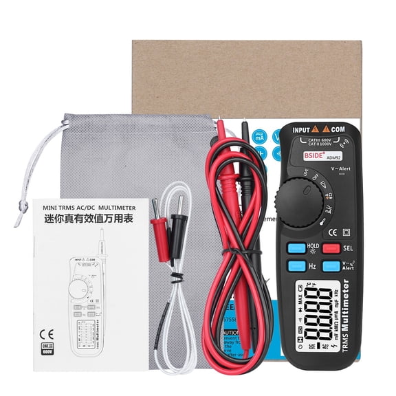 ADM92 TRMS Digital Multimeter Auto Range RMS 6000 Counts Portable Multi Tester Temp Live Check