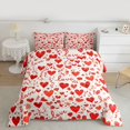 thumbnail image 2 of Castle Fairy Love Heart Print Girl Boy 3 Pieces Queen Comforter Set,Happy Valentine's Day Ultra Soft Bedding Sets,Romantic Couple Lover Bedding Comforter Set Breathable,Microfiber Bedroom Decor, 2 of 8