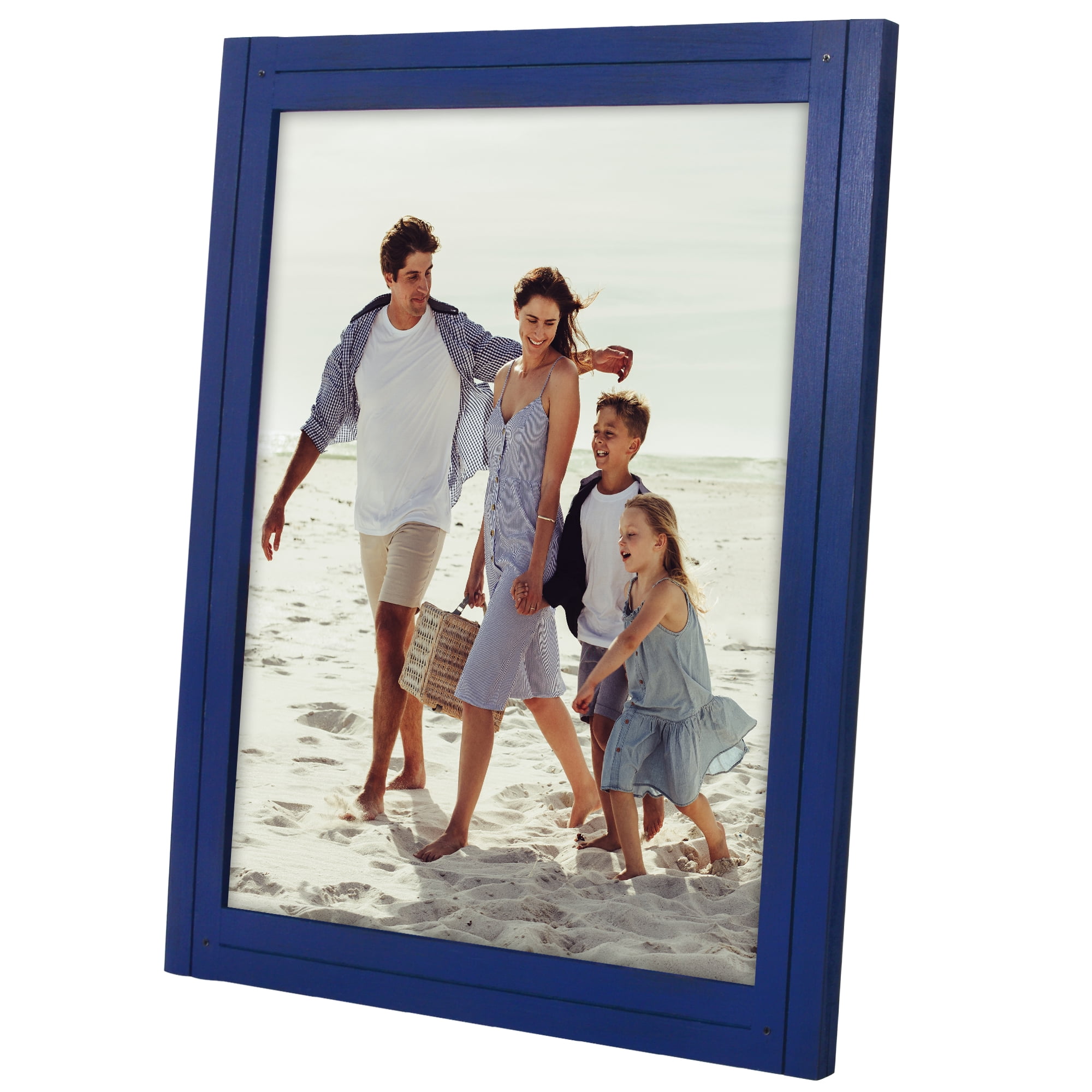 Americanflat 16x20 Picture Frame with Polished Plexiglass Hampton Collection Distressed Frames - Navy Blue