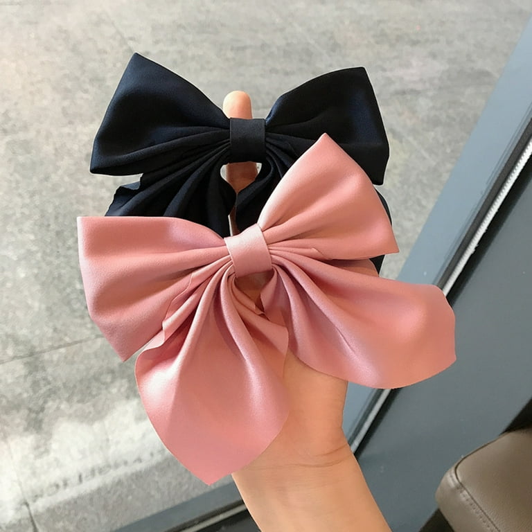 Dream Lifestyle 3Pcs 8 Inch Big Hair Bows for Women Girls,Ribbon Bow Hair  Clips for Styling Bowknot French Barettes,Solid Color Hair Clips for Women
