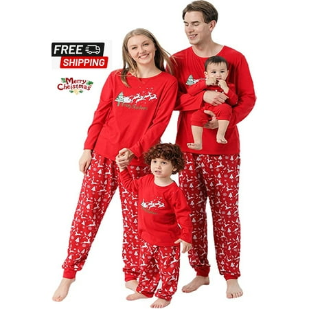 

Gueuusu Matching Christmas Pajamas For Family Sleepwear Red