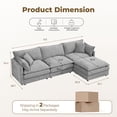 thumbnail image 4 of CARZZI LIFE Modular Sectional Sofa, 102 Inch L Shaped Couch Set with Armrests, 3-Seater Comfy Cloud Couches for Living Room Apartment, Gray, 4 of 11