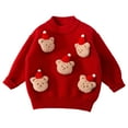 thumbnail image 1 of Zanarzt Chandail Garçon Enfants Décontracté Tout-Petit Bébé Garçon Fille Chandail Tricoté Tenue de Noël Chandail Col Rond Chandail Chaud de Noël Rouge, 4-5 Ans, 1 of 6