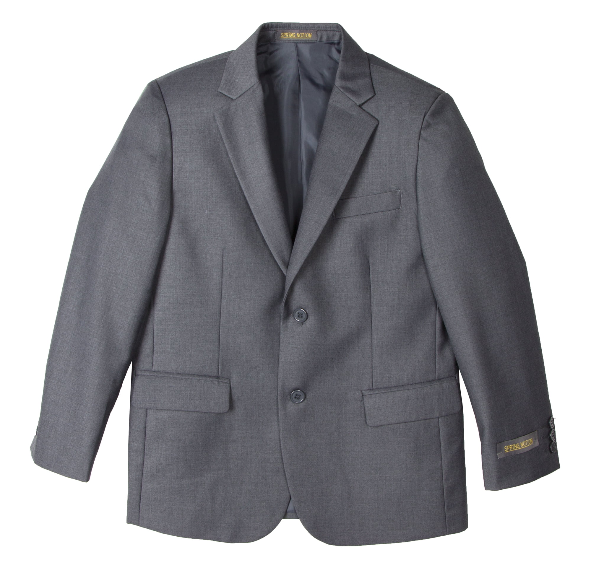 Spring Notion Big Boys' Two Button Blazer, Charcoal