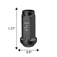 thumbnail image 2 of 24PC 9/16-18 BLACK ACORN LUG NUTS 1.77'' DODGE RAM 1500/2500/3500 FORD CHEVY, 2 of 2